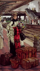 En attendant à la gare, Willesden Junction, vers 1874